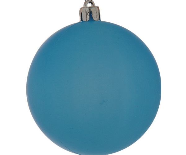 Μπλέ Πλαστική Νέον Χριστουγεννιάτικη Μπάλα 8cm (Σετ 6 τμχ)